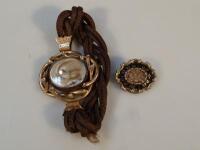 A Victorian woven hair memorial bracelet