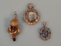 Three Victorian pendants