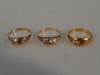 Three stone set dress rings