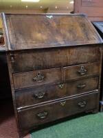 An 18thC and later feather banded mahogany bureau