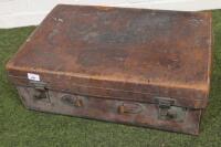 An early 20thC leather suitcase