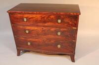 A 19thC mahogany chest of three long drawers