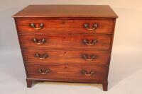 A 19thC mahogany chest of four drawers