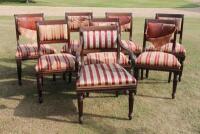 A set of eight Regency mahogany dining chairs