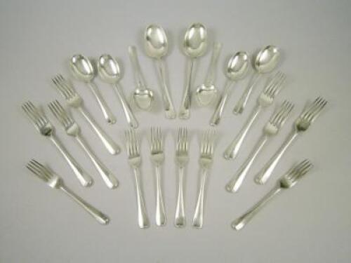 An Old English pattern part silver table service