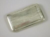 A Victorian engine turned silver rectangular snuff box