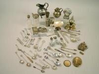 A quantity of silver and white metal