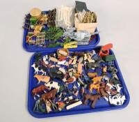Various Britains farm animals and outbuildings