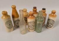 Various stoneware and glass local bottles