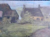 In the Manner of Paul Maze. Rural cottages