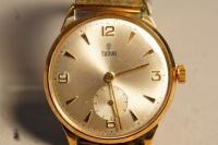 A gentlemans Tudor 9ct gold cased wrist watch