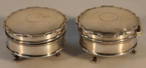 A pair of George V silver jewellery boxes