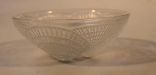 A Lalique moulded glass shell dish