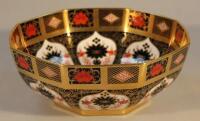 A Royal Crown Derby Old Imari pattern octagonal bowl