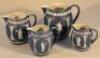 A set of four Wedgwood graduated blue Jasper dip jugs