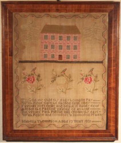 A 19thC needlework sampler by Isobella Thompson