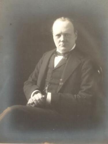 A 1920's signed monochrome photograph of Sir Winston S Churchill