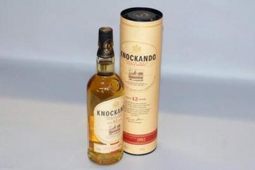 A bottle of Knockando single malt whisky