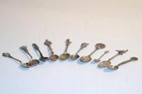 A selection of silver plate of souvenir spoons (10).