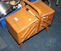 An expanding beech sewing box