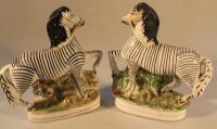 A matched pair of 19thC Staffordshire zebra