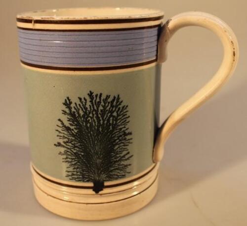 A 19thC Mocha ware pint mug