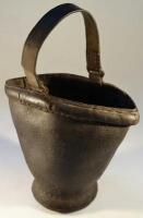 A 19thC leather powder bucket