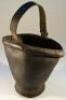 A 19thC leather powder bucket