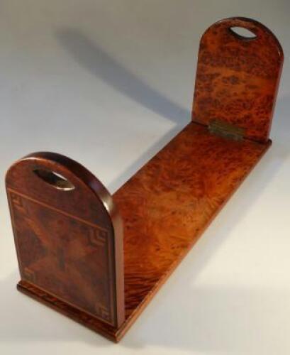 A late 19thC inlaid burr walnut book stand