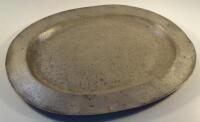 A 19thC oval pewter platter