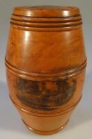 A Mauchline ware miniature barrel