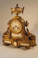 A 19thC French gilt and ormolu mantel clock