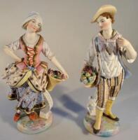 A pair of 19thC George Jones bisque figures