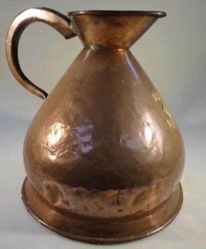 A large 19thC copper five gallon jug