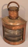 A 19thC copper ships lamp