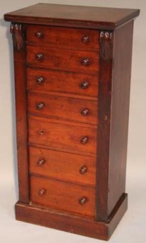 A 19thC mahogany Wellington chest