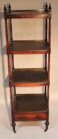 An early 19thC mahogany four tier rectangular whatnot