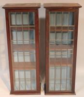 A pair of early 20thC lead glazed display cabinets