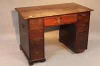 A 19thC twin pedestal oak desk (AF)