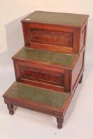 A 19thC mahogany bed step commode