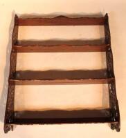 A 19thC rosewood hanging shelf