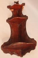 A 19thC mahogany hanging corner shelf