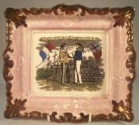 A Crimean War Sunderland lustre plaque 'May they ever be United'