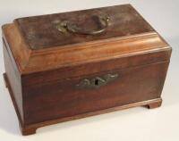 An early 19thC mahogany tea caddy