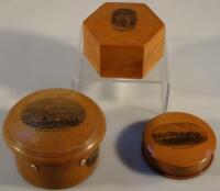 Three Mauchline ware boxes