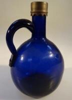 A 19th 'Bristol' blue glass spirit flagon