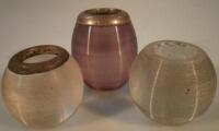 Three small glass vestas