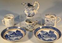 19thC and later blue and white ware