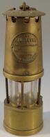 An Eccles Manchester brass miner's lamp.