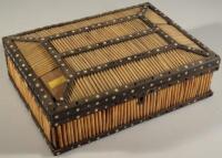 A Porcupine quill covered Indian trinket box (AF)